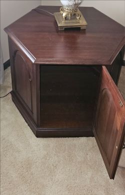 Dark walnut end table