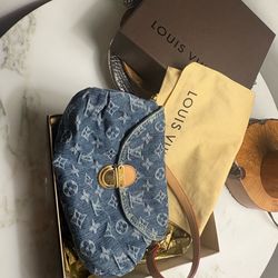 Rare Vintage Louis Vuitton Denim Mini Pleaty - Mint Condition