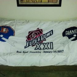 Super Bowl XXI Rose Bowl 1987 Bronco -Giants Stadium Banner