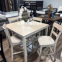 5-Pc Counter Height Dining Table Set