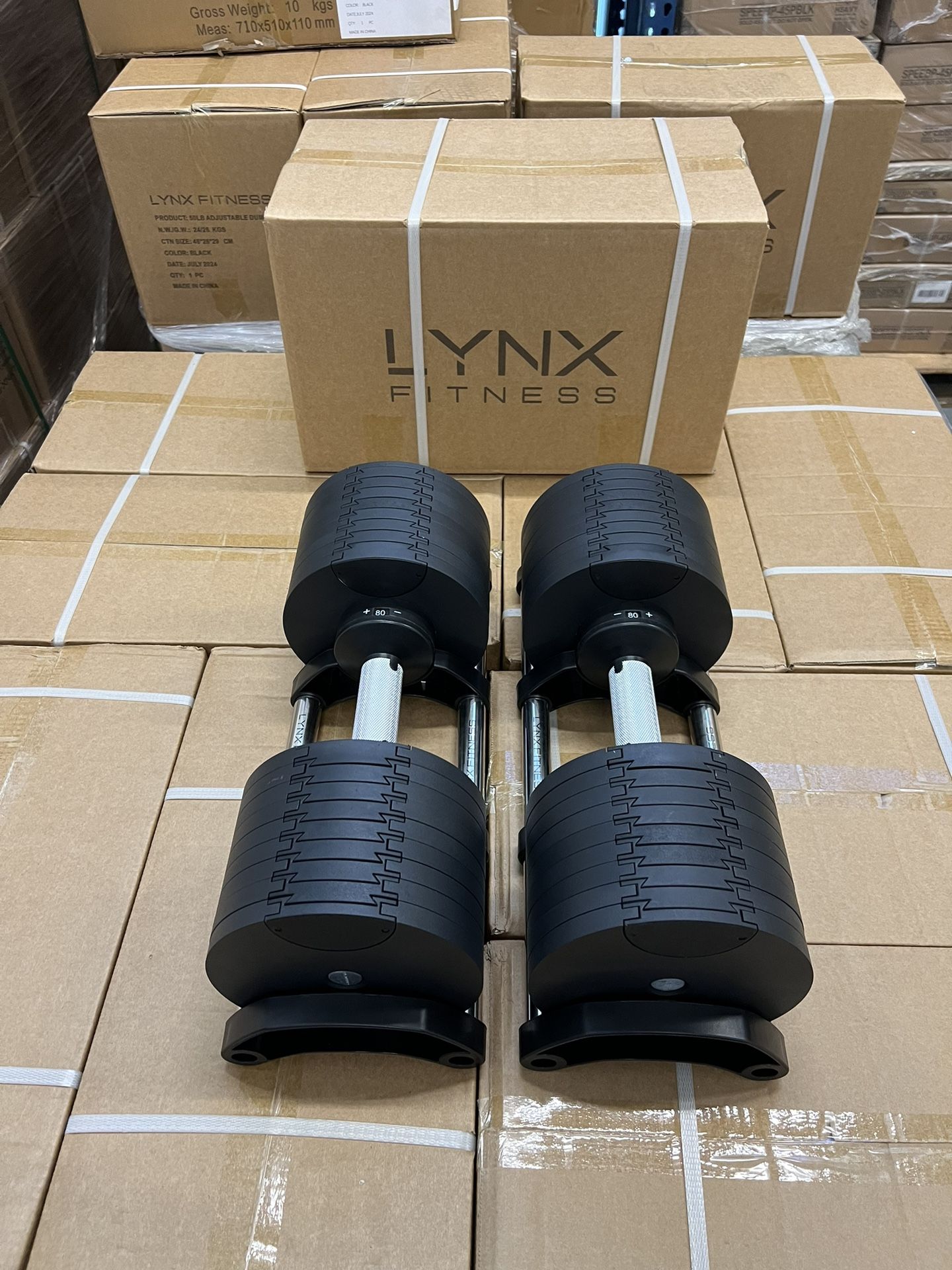 ( BRAND NEW IN BOX ) Pair Of 80lb Adjustable Dumbbells - Click On My Profile For More Gym Equipment