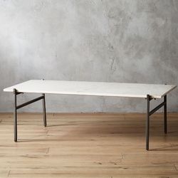 Coffee Table - CB2 Marble Slab Coffee Table 43” X 20”