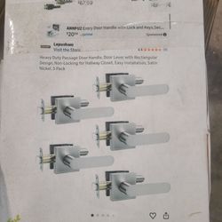 Lepushom Satin Nickel Passage Door Levers 5 Pack