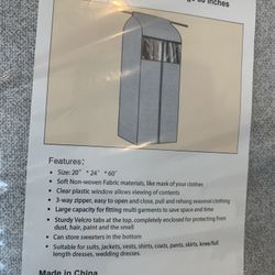 1 New 60” Triple Zipper Hanging Garment Bag