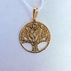 14K Gold Tree Charm 
