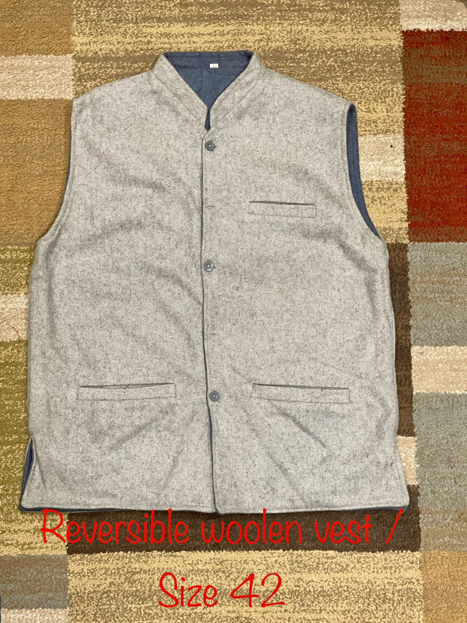 Reversible Woolen Vest - Size 40/42