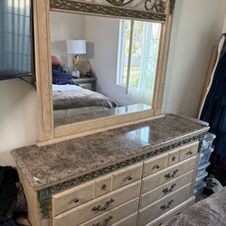 Dresser mirror two nightstands