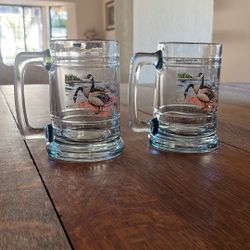 Vintage Princess House Crystal Geese Mugs 