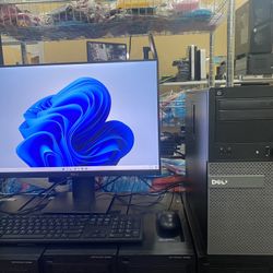 Dell Optiplex 9020, Intel Core i7, 16gb ram,,24” dell monitor, 500gb HDD, Windows 11 Pro installed, comes with USB wifi adapter, USB mouse and USB key