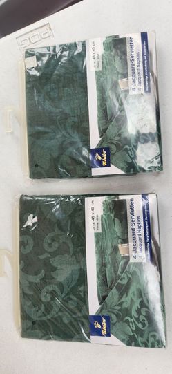 Tchibo Green Jacquard Napkins – 2 Packs of 4