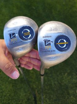Left handed driver, 3 wood, and putter