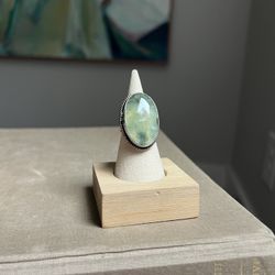 Adjustable Moss Agate Gemstone Ring ( firm on price )