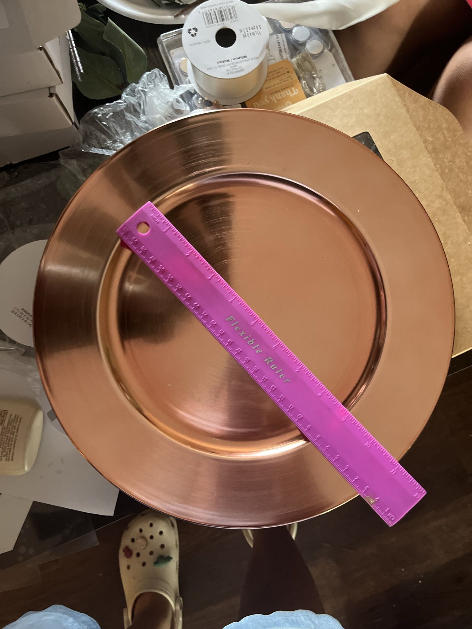 Rose Gold Charger Plates - 45