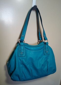 Ellen Tracy Turquoise Leather Hobo Bag