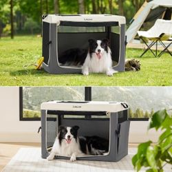 Lesure Collapsible Travel Dog Crate for Small Dogs, Portable Soft Dog Crate for Outdoor & Indoor.