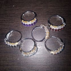 Karis 18k GP Platinum Bonded Ring With Assorted Gemstones