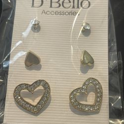 D - New In Package D’Bello 3 Pair Of Pierced Earrings