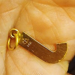 14k Gold Letter (J) Charm/pendent 