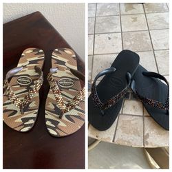 Lori Jack Swarovski Flip Flops - Bundle Sale