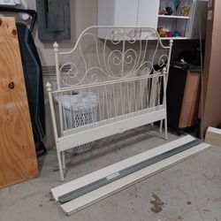 Ikea Bed Frame With Matress.  Bone Color In Good Condition.