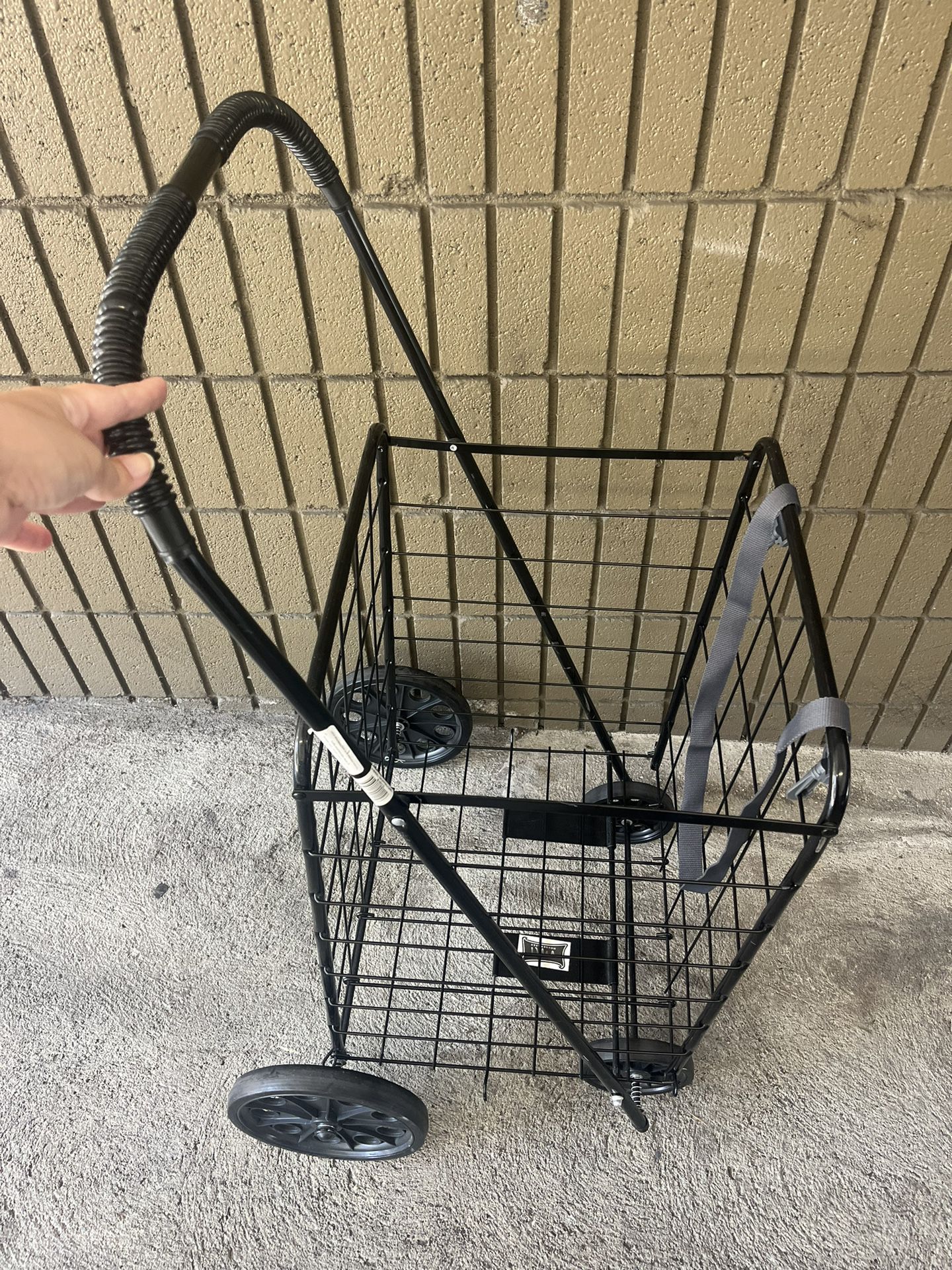 lightweight metal compact folding 4 wheels shopping cart