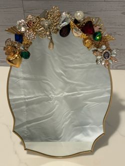 Vintage Scallop Jeweled Vanity Mirror