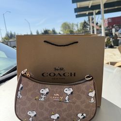 COACH x PEANUTS Teri Shoulder Bag Tan Brown