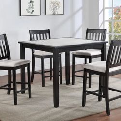 Salvador Black/White 5-Piece Counter Height Dining Set