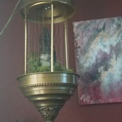 Working Vintage Hanging Oil Lamp
