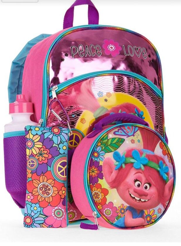 Trolls Backpack - Set of 5 pieces - New - Girls