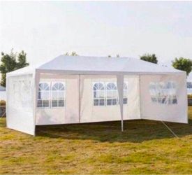 10'x20' Outdoor Canopy Party Wedding Tent White Gazebo Pavilion with  Side Walls