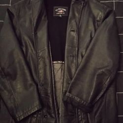 Men's Genuine Leather Polo Jacket Large