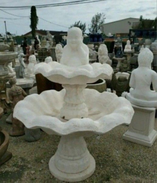 Concrete Buddha Fountain / Cement Backyard Garden Outdoor Fountains