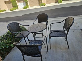 Woven Outdoor Bistro Set - Brown