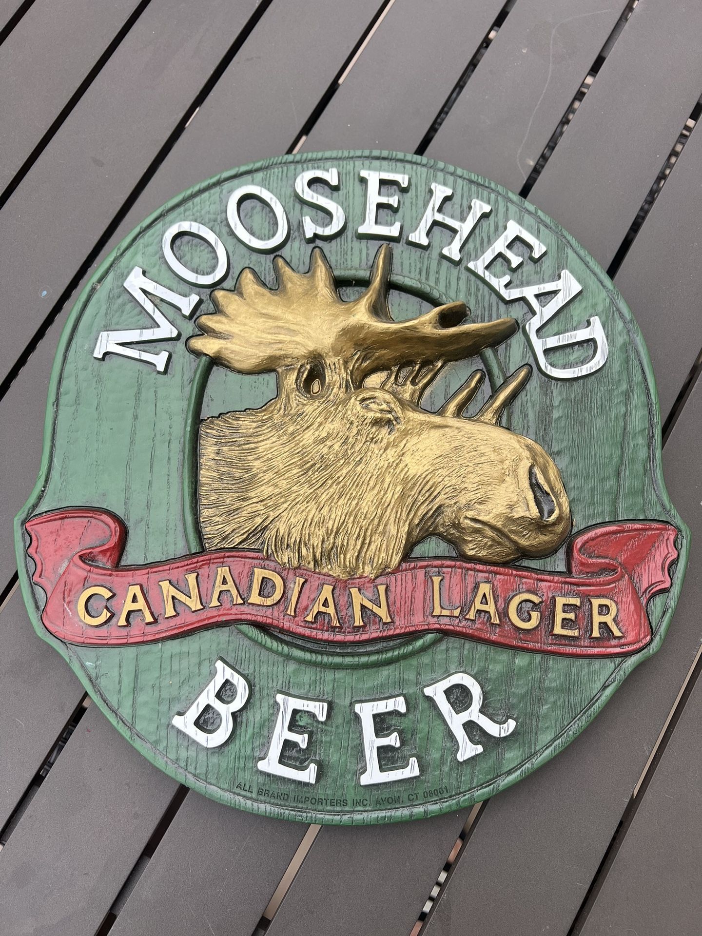 Vintage 3D Moosehead Canadian Lager Beer Sign