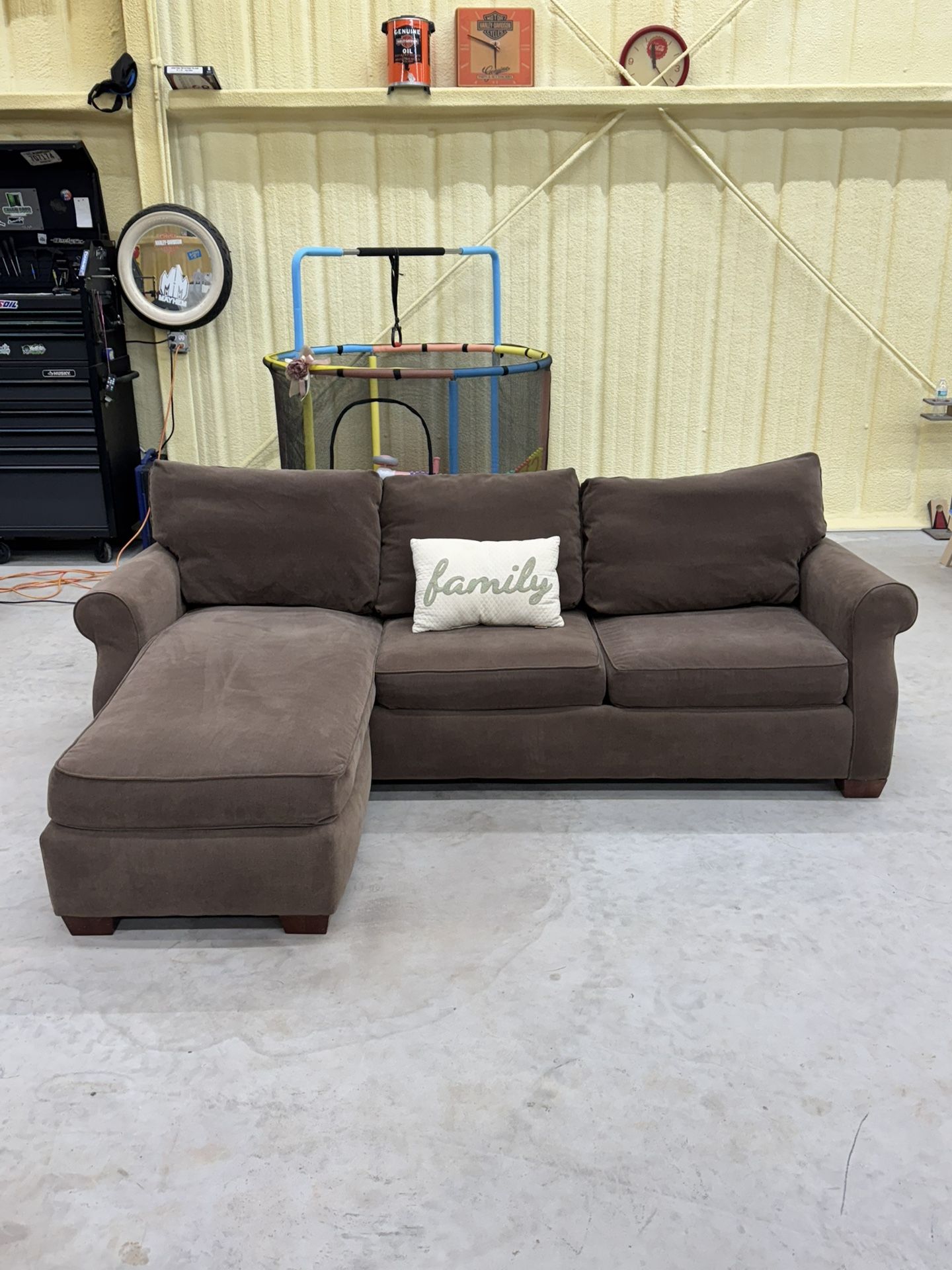 FREE DELIVERY - Brown Broyhill Sectional with Adjustable Chaise