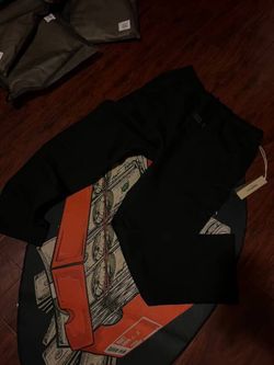 Black Uncuffed Essentials Sweats