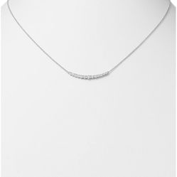 diamond bar necklace in 14k white gold, 0.30 ct