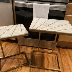 Real Marble Side Tables