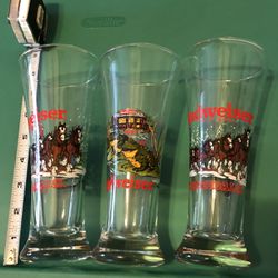 1989&1996 Budweiser Glasses, Lot Of 3