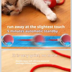 BABORUI Interactive Cat Toy Ball - Automatic Interactive Cat Toys for Indoor Cats 2 Speeds Rechargeable Cat Enrichment Toys for Small/Medium/Large Cat
