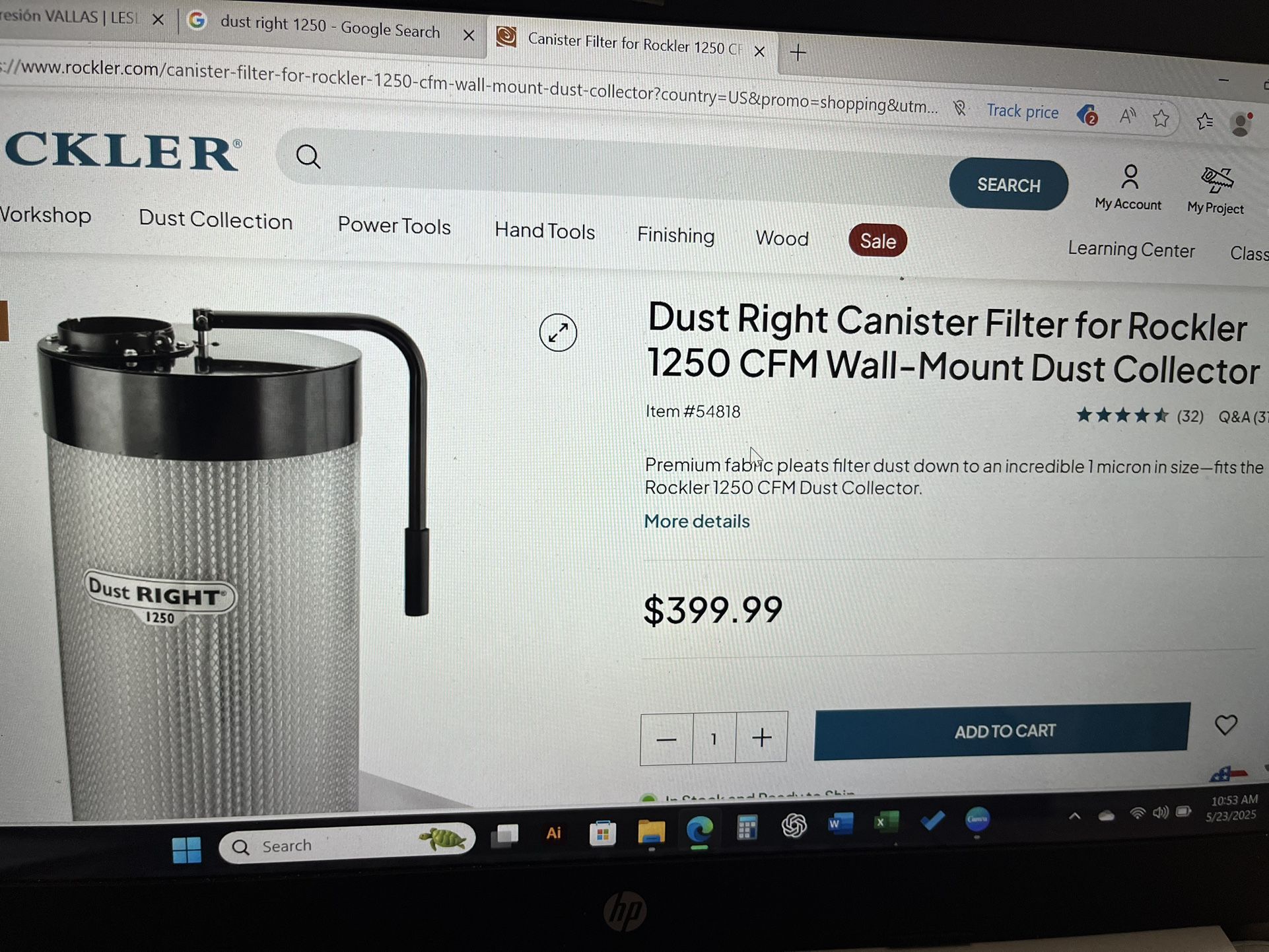 Dust Right Collector Full Set Up
