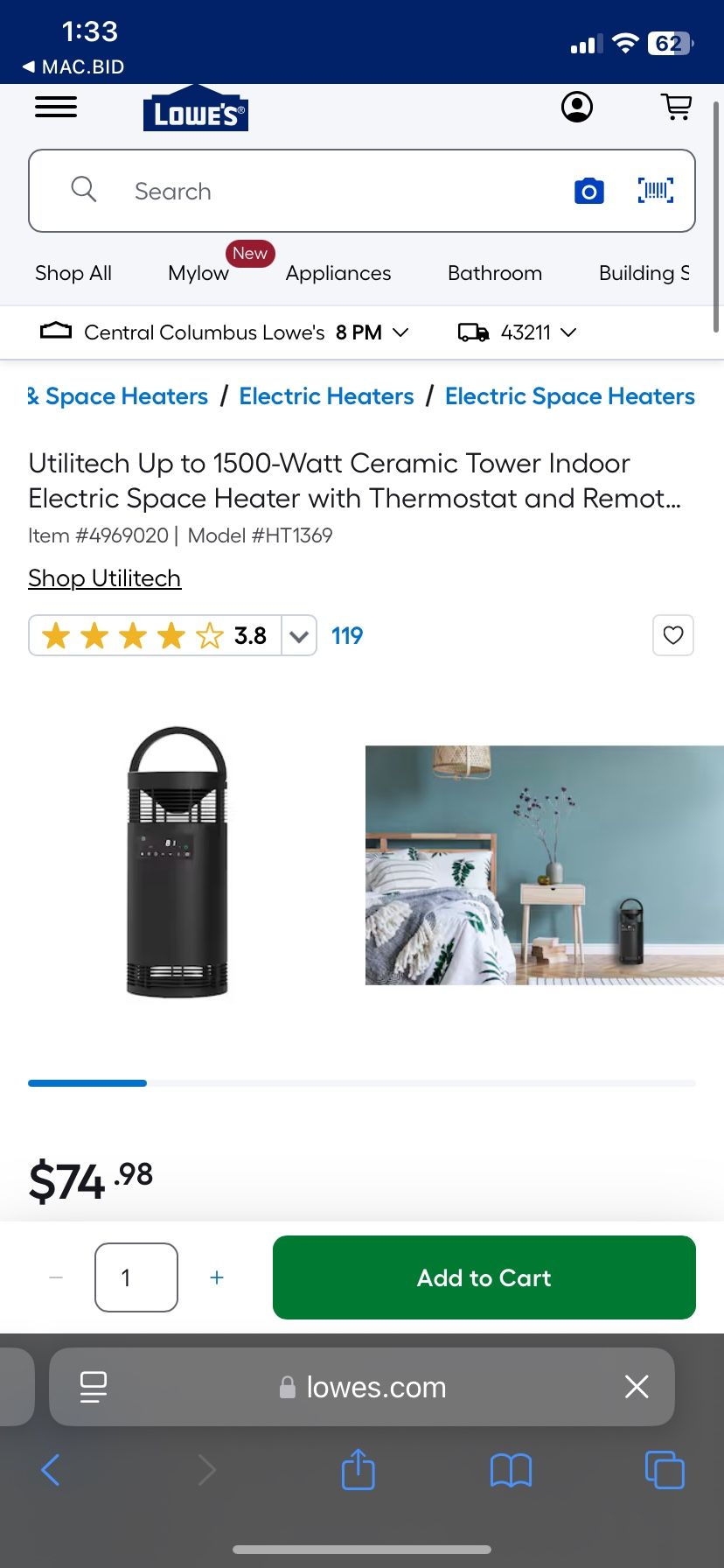 Utilitech Space Heater