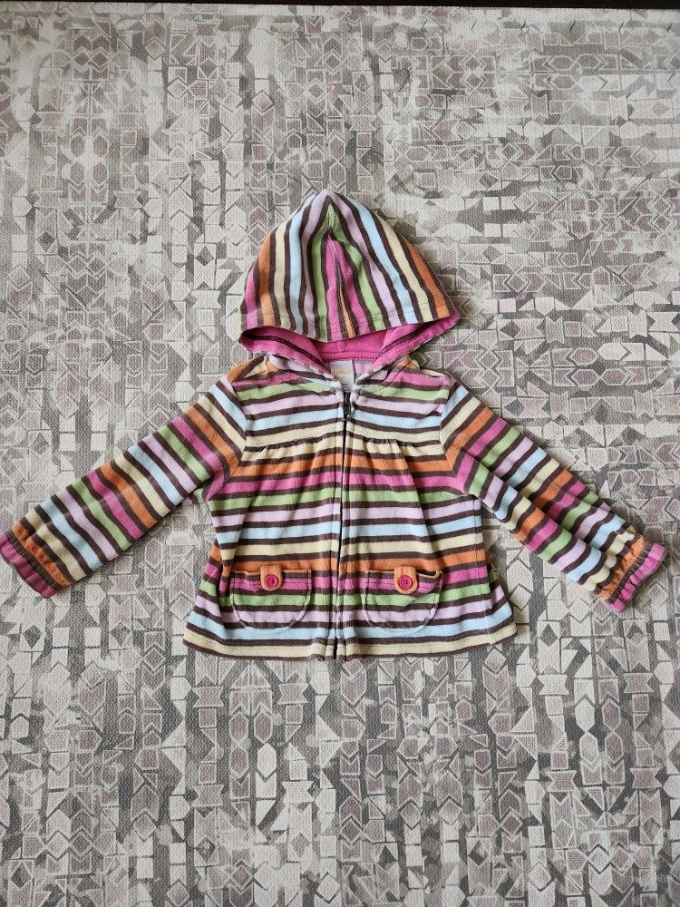 Gymboree 2T Girl's Rainbow Hooded Zip Up Jacket