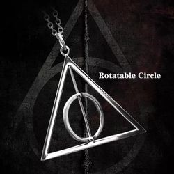 Harry Potter Deathly Hallows Rotating Necklace 