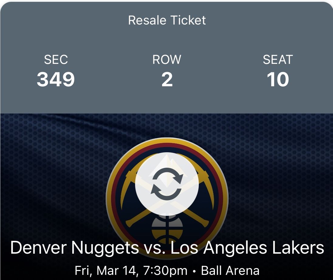 Nuggets Vs Lakers Tickets