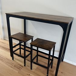 Bar Height Table & 2 Stools