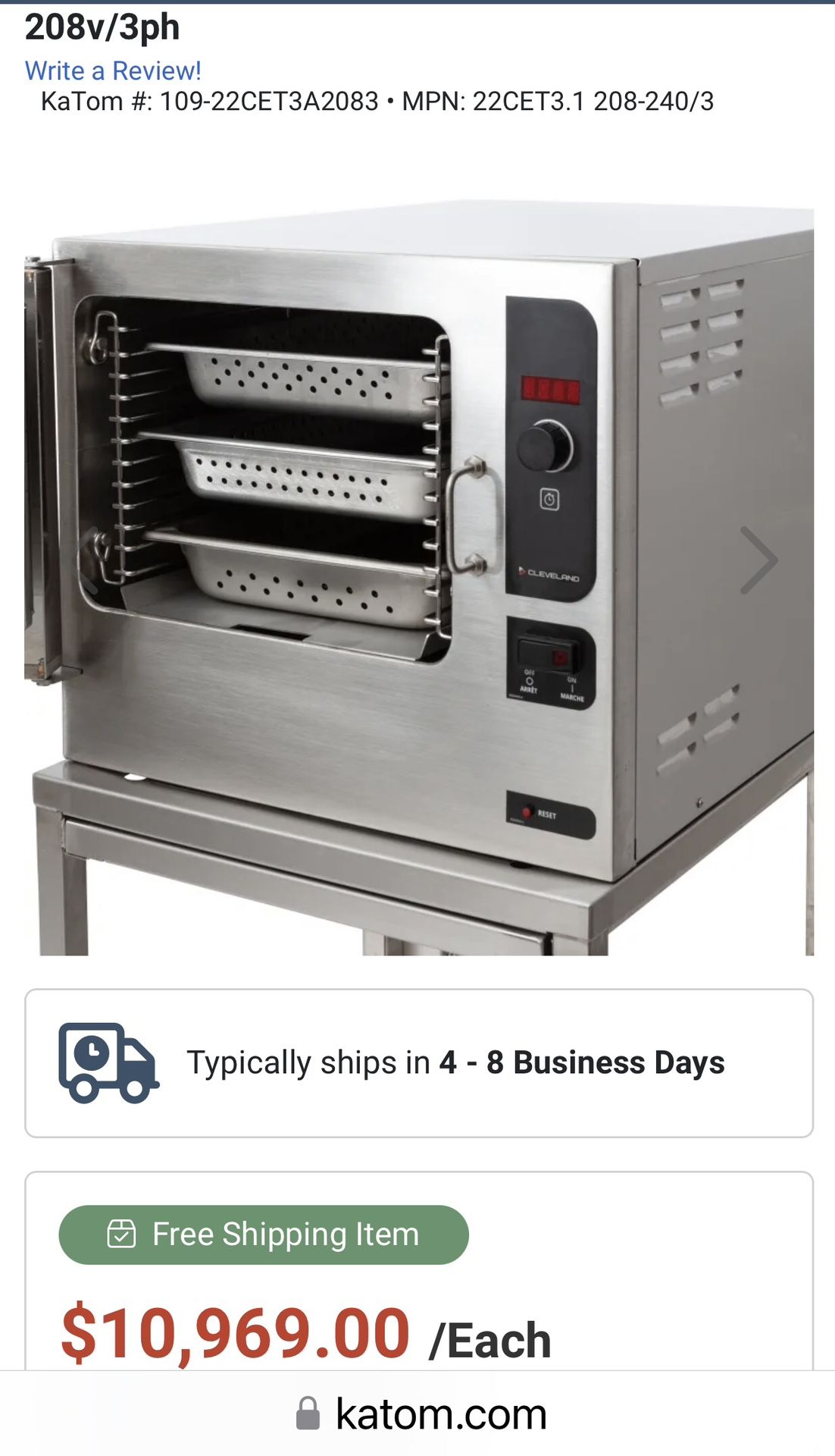 Cleveland Convection Steamer