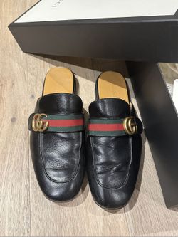 Gucci- Black Princetown GG Marmont Web Slipper Miles Size 7