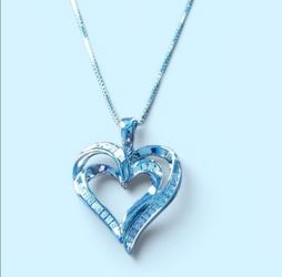 925 natural diamond heart necklace